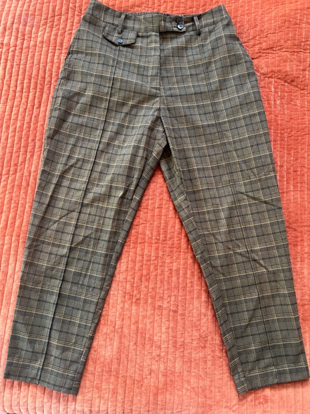 Disturbia Green and Black Plaid High-Waist Trousers - Picture 3 of 7